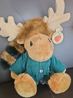 Vintage Papel Classics Crocket Plush Moose Stuffed Animal 12 Inch Plushie